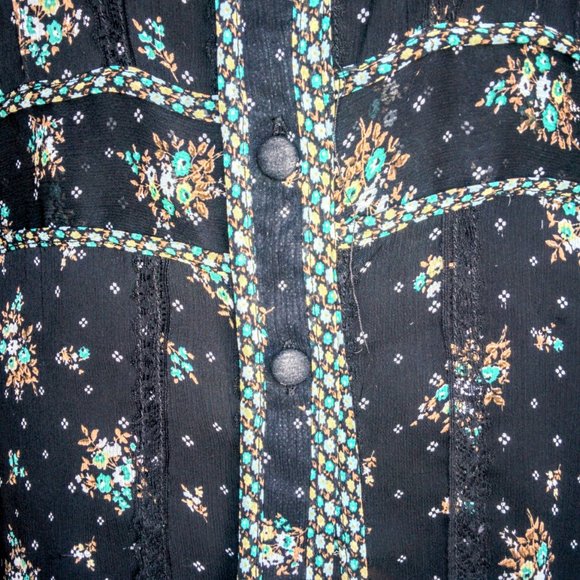 Red Herring black chiffon blouse - Picture 3 of 6